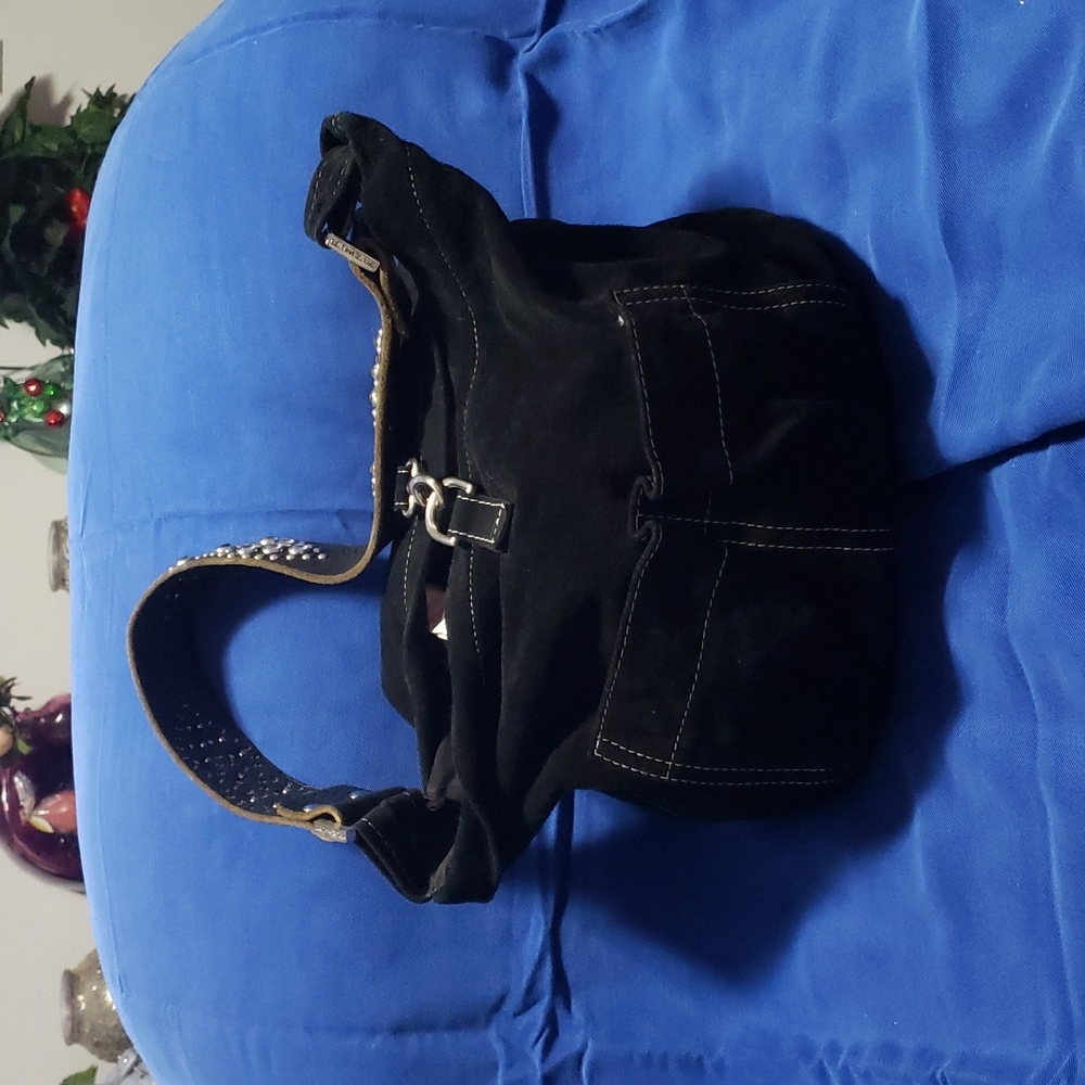 Tylie Malibu Y2K  Black Shoulder Bag with Rhinestone accented strap